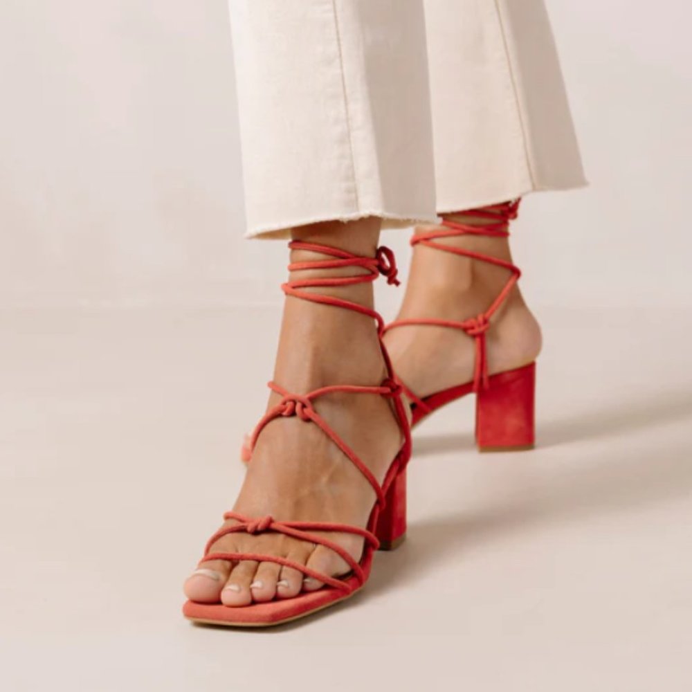 Alohas Paloma Suede Sandal in Pomelo Orange - NEW